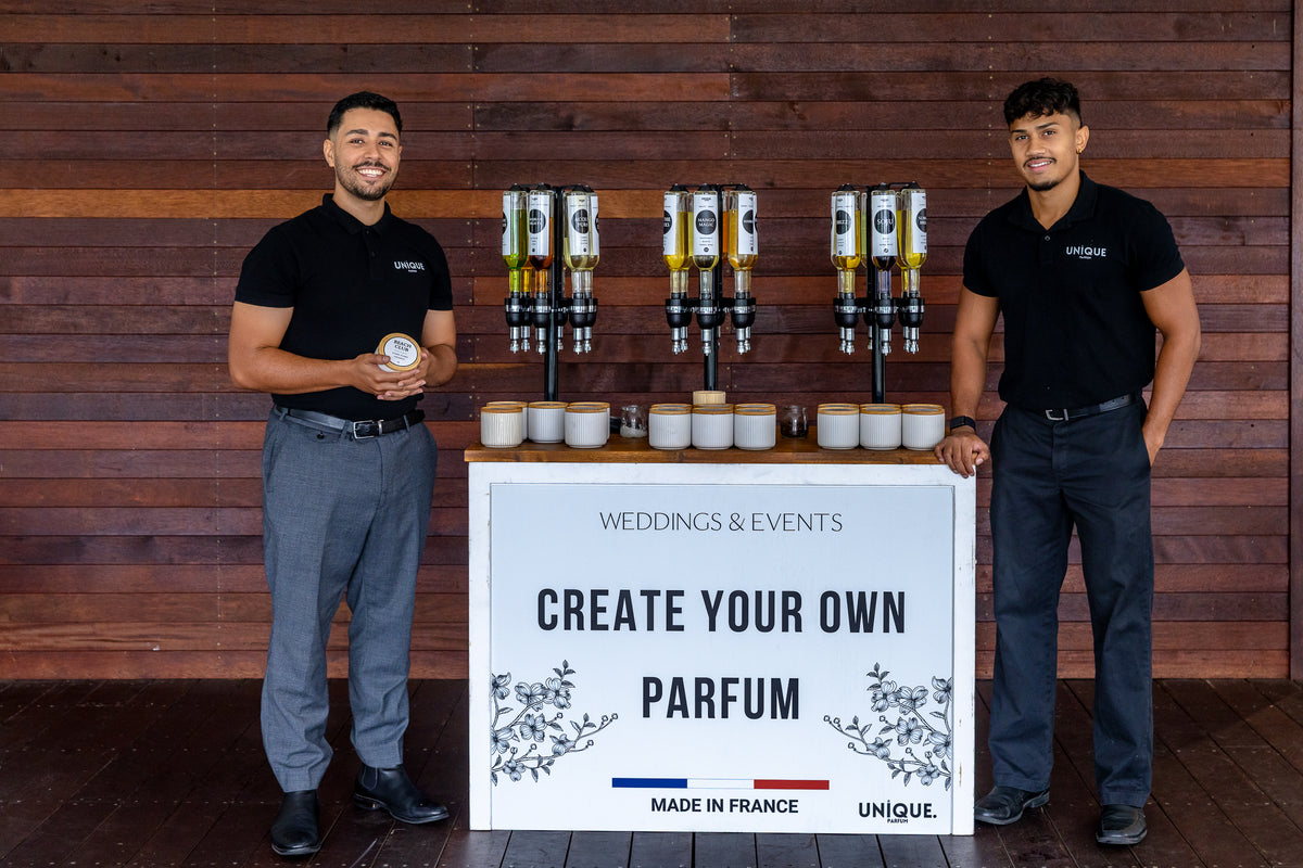 Jordan and Anthony, co-founders of Unique Parfum